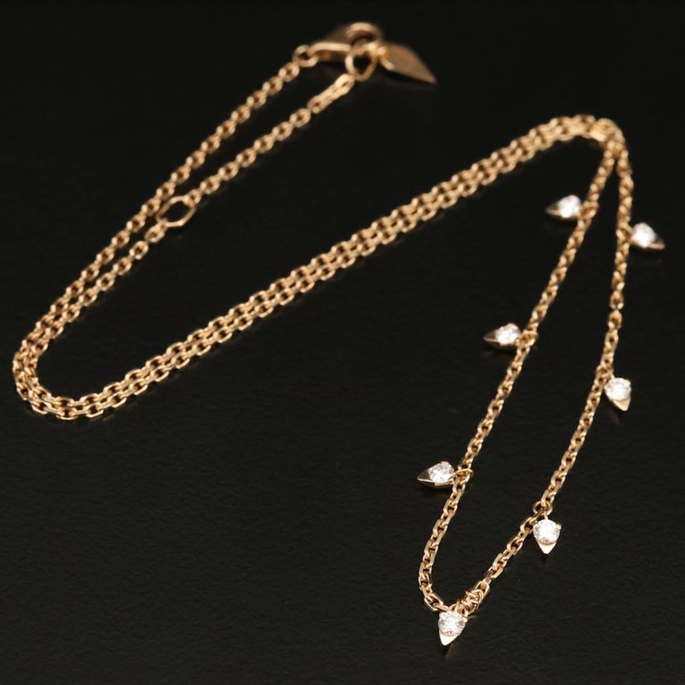 SOLD - Piaget 18k Gold Sunlight Diamond Necklace - Picture 3 of 10
